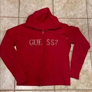 (SOLD) Women’s guess hoodie, rhinestone logo,XL